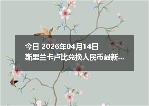 今日 2026年04月14日 斯里兰卡卢比兑换人民币最新汇率行情