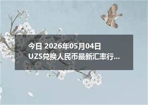 今日 2026年05月04日 UZS兑换人民币最新汇率行情