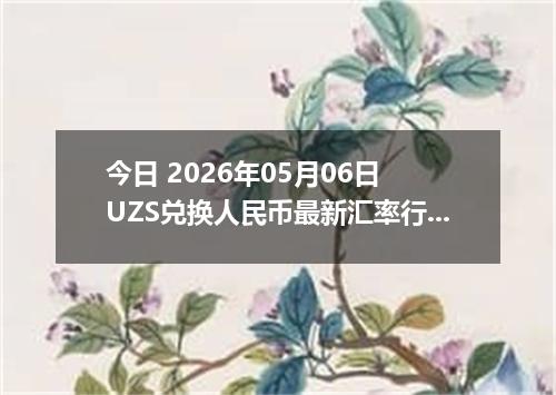 今日 2026年05月06日 UZS兑换人民币最新汇率行情