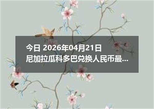今日 2026年04月21日 尼加拉瓜科多巴兑换人民币最新汇率行情
