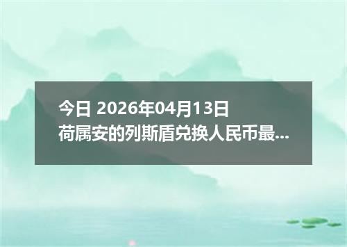 今日 2026年04月13日 荷属安的列斯盾兑换人民币最新汇率行情